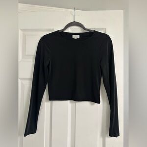 Chic Black Long Sleeve Women's Top
